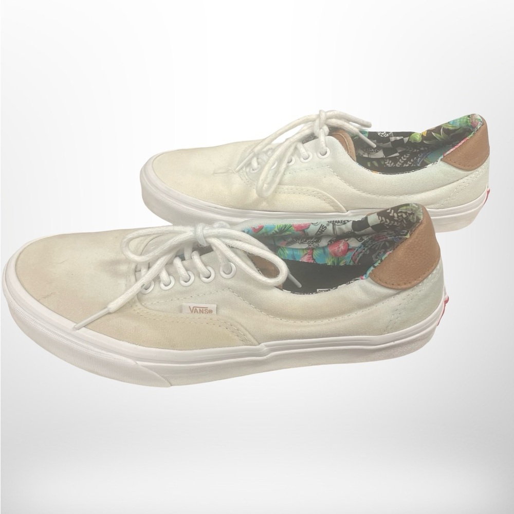 Vans unisex White and Tan Sneakers
